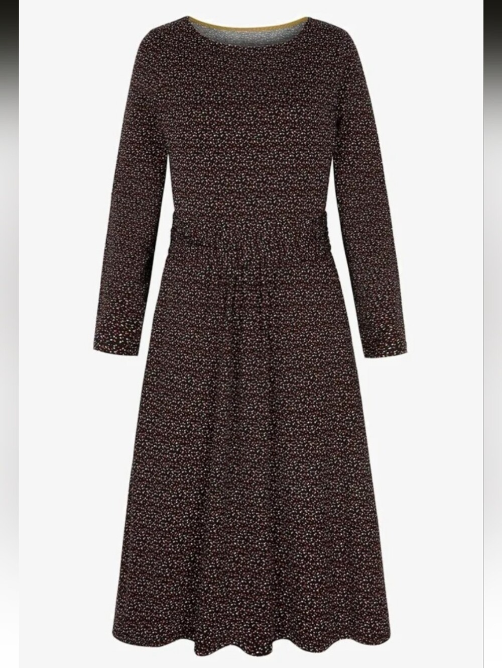 NWOT Boden Abigail Black Confetti Print Long Sleeve Jersey Dress, Size 8P - Picture 4 of 13